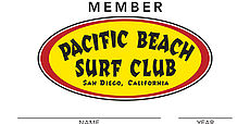 Pacific Beach Surf Club membership card