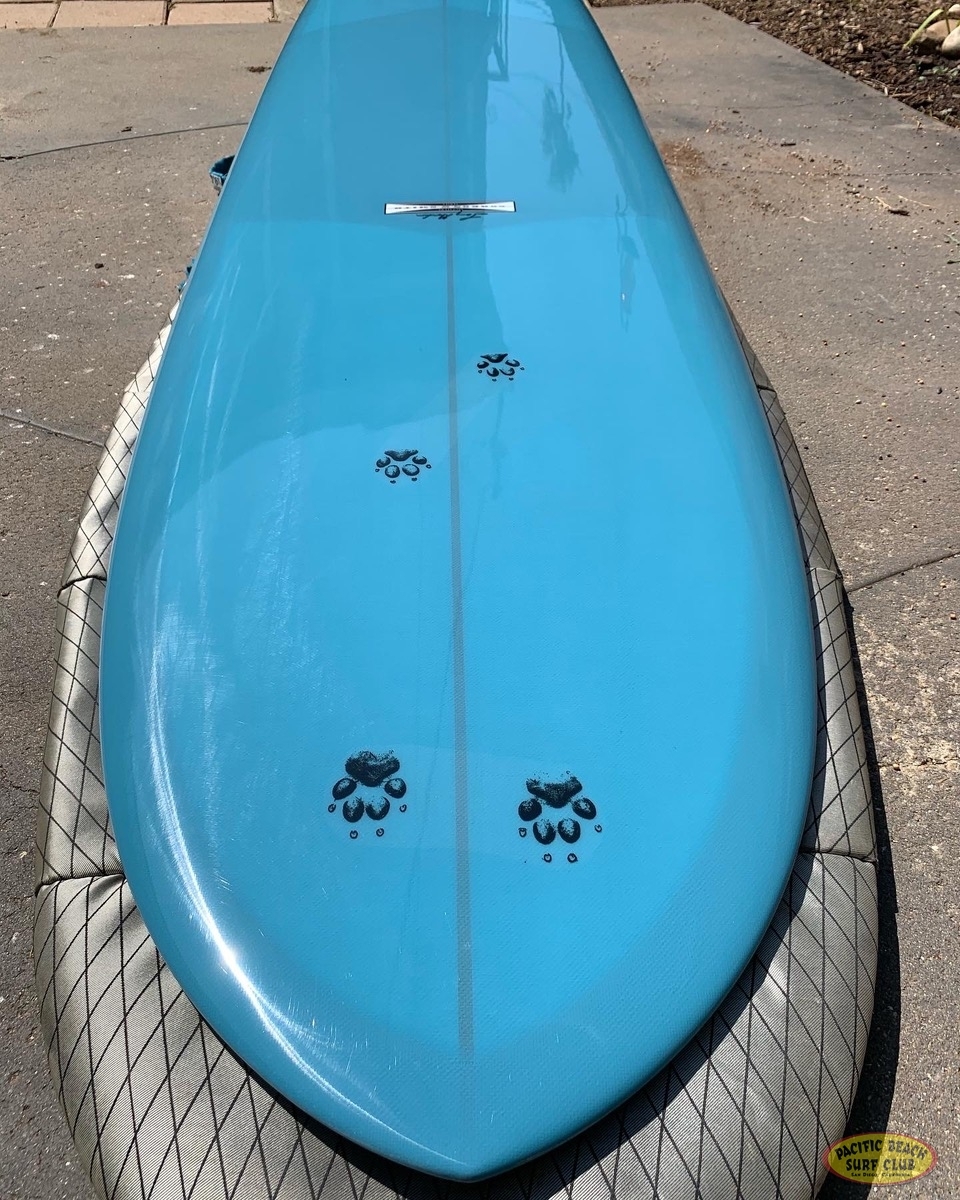 I really don't want to have to post this, but my brother Laurent Kramer had four surfboards stolen from our storage, including two Skip Frye boards and two by Gordon & Smith. The Fryes include a 10'0" Eagle (light blue with triple stringers) and a yellow Egg model. The G&S boards are both blue - a Kevin Connelly shaped noserider and a blue "long fish" with black paw prints (the "Tula board''). If you see any of these boards anywhere please try to talk to whomever has them and let them know they have stolen property. You can also call me directly at (858) 276-1396. Thanks and wish us luck finding them!