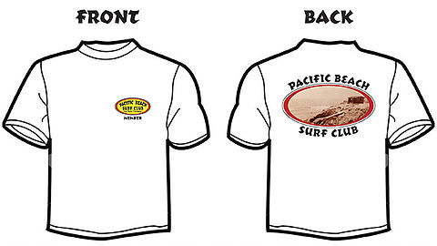 Pacific Beach Surf Club team member's t-shirt